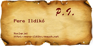 Pere Ildikó névjegykártya